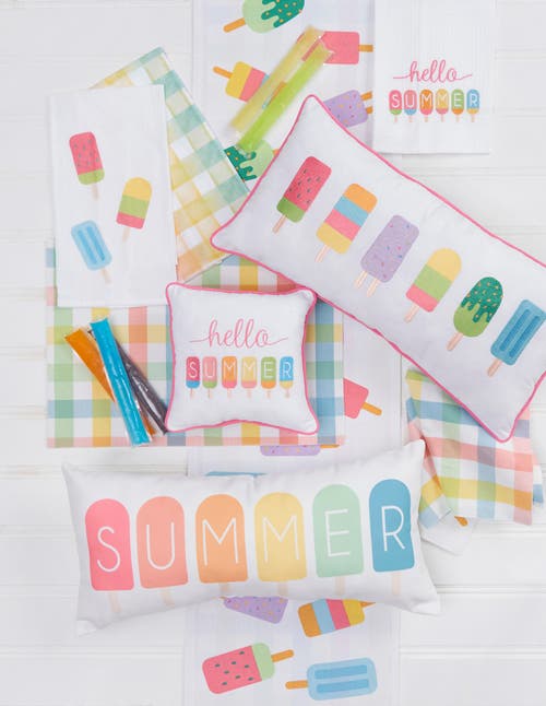 C & F Home C&f Home Popsicle Summer Kitchen And Bathroom Graphic Print Hand Towels Set Of 2 In Multi