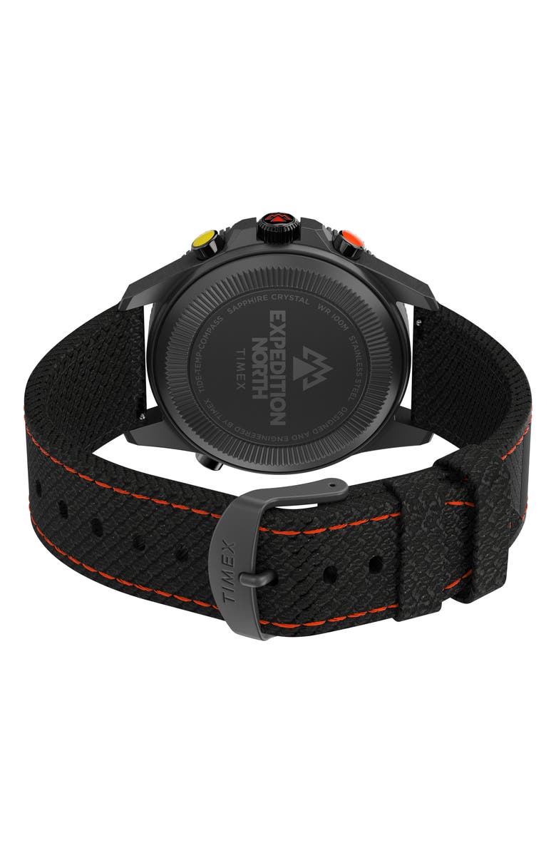 Timex<sup>®</sup> Expedition North<sup>®</sup> Tide-Temp-Compass Textile Strap Watch, 41mm, Alternate, color, Black