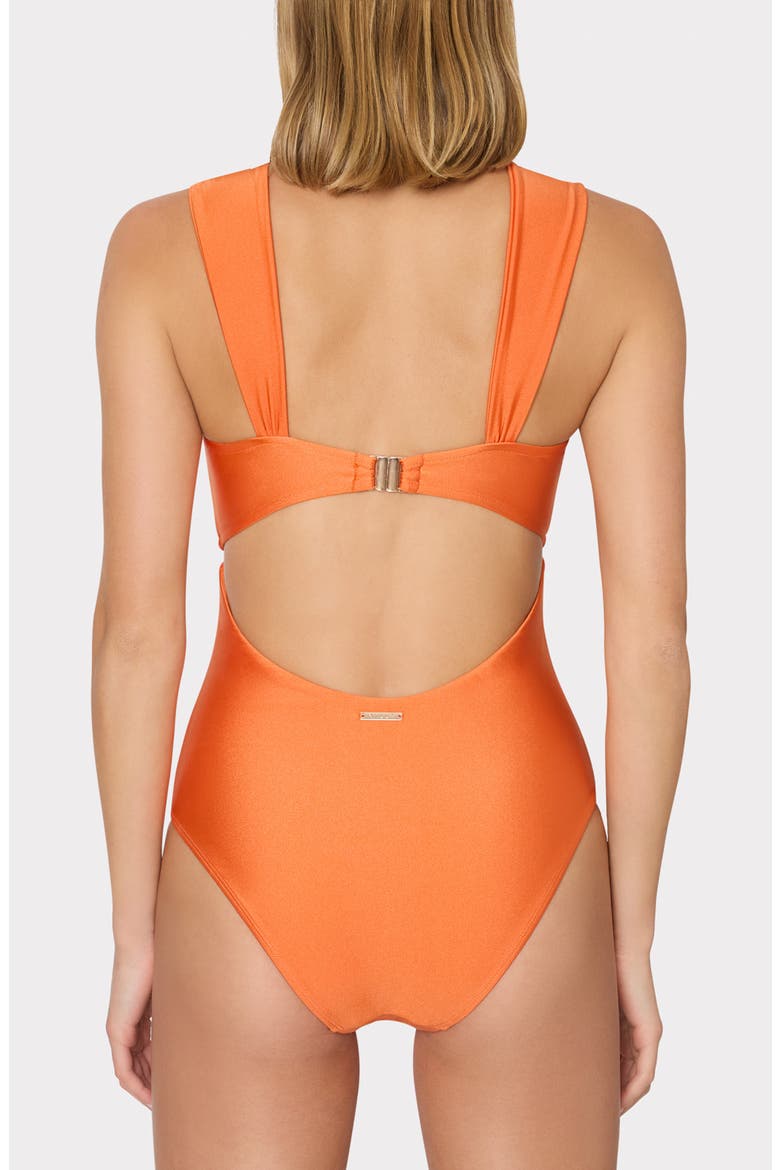 Betsy Gloss Bandeau One-Piece Swimsuit, Alternate, color, ORANGE