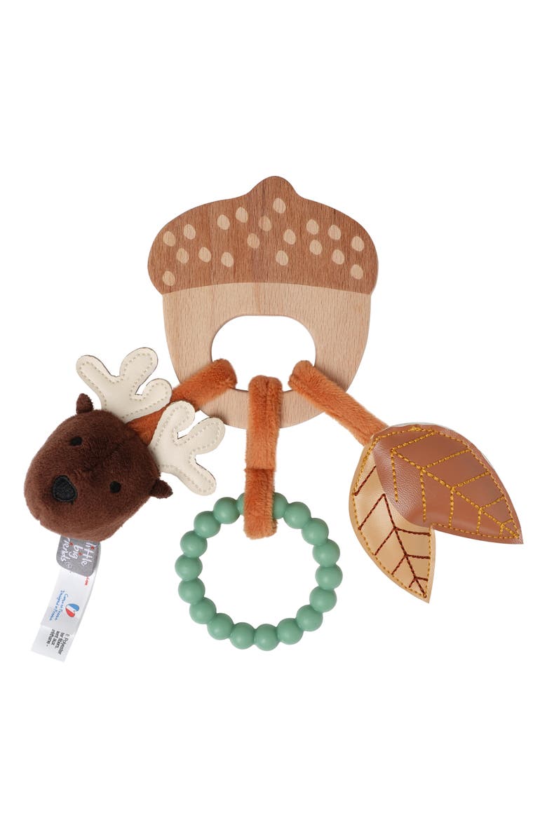 Little Big Friends Forest Wooden Rattle, Main, color, Brown Multi