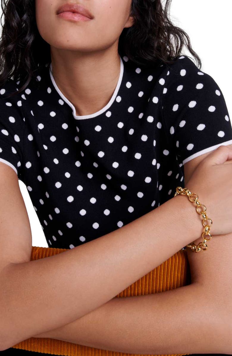 maje Fancy knit top, Alternate, color, 