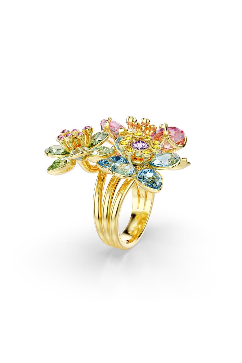 Idyllia Triple Crystal Flower Cocktail Ring (Women) | Nordstrom