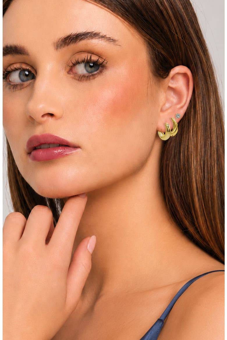 Mixed Stud & Hoop Earring Set, Alternate, color, GOLD