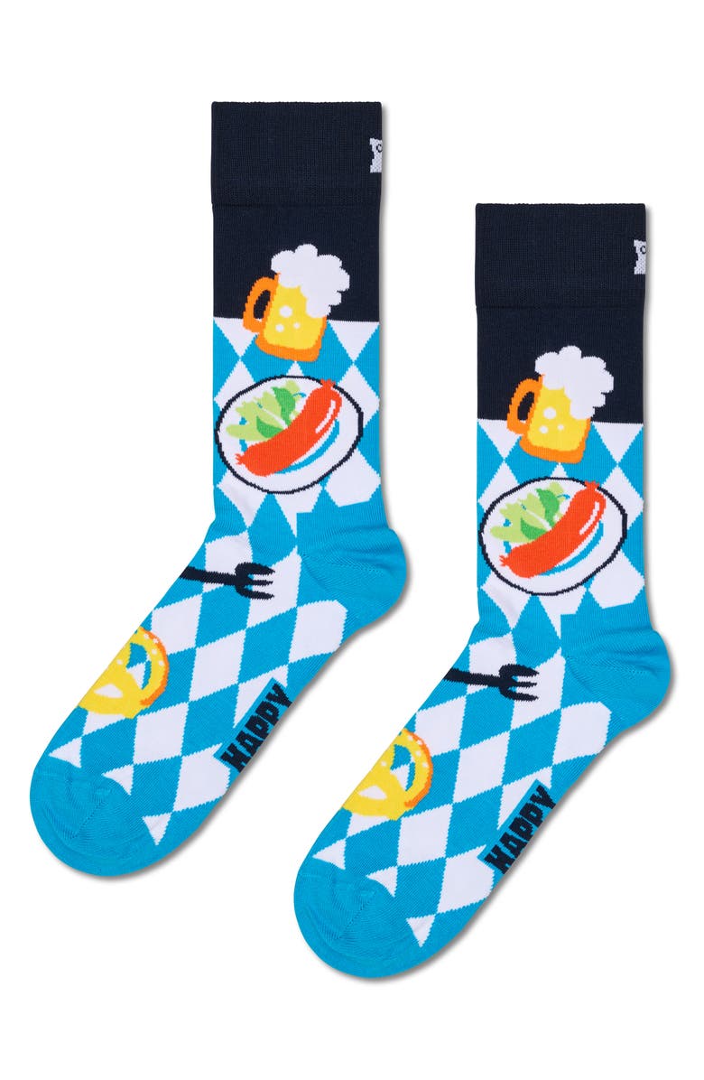 Happy Socks Assorted 2-Pack Wurst & Beer Cotton Blend Socks Gift Box, Alternate, color, Light Blue