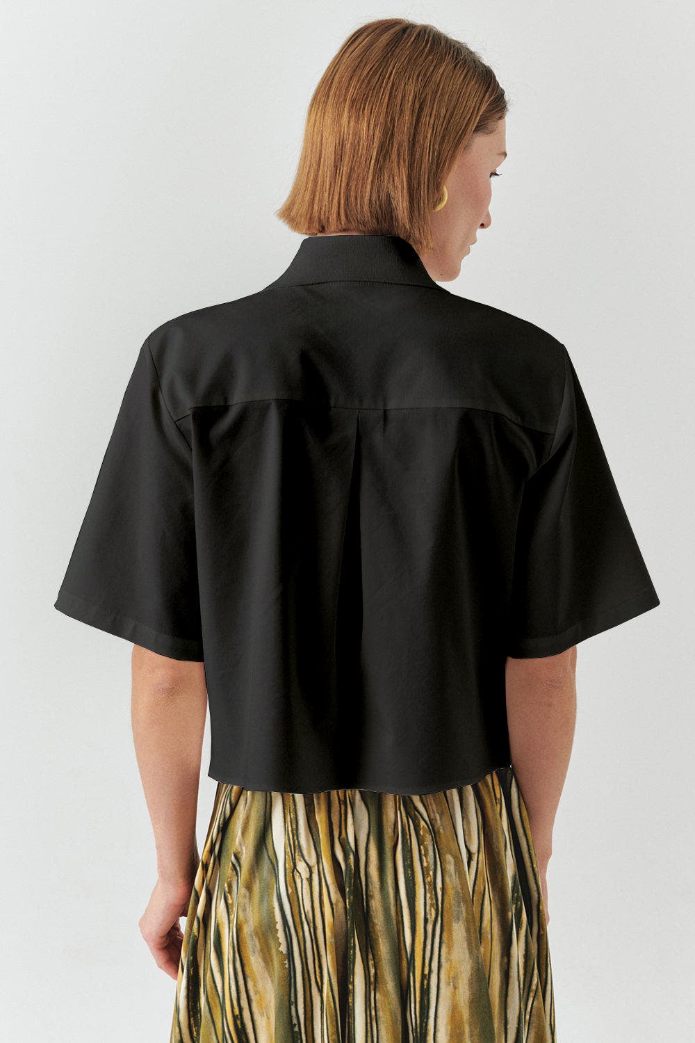 Marilyn Shirt  Knit Trim Poplin Short Sleeve Shirt - image 2
