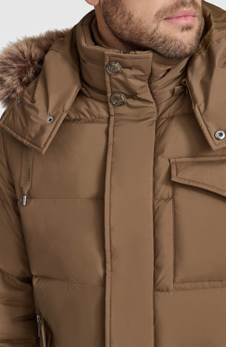 Andrew Marc Forster Down Coat with Removable Bib & Hood, Alternate, color, Cappucino