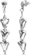 UNODE50 Long Earrings With Hearts Plated In Sterling Silver