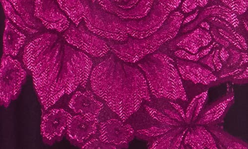 Eliza J Floral Short Sleeve Tie Back Trapeze Dress In Purple