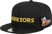 New Era Men's New Era Black Golden State Warriors Post-Up Pin Mesh 9FIFTY Snapback Hat