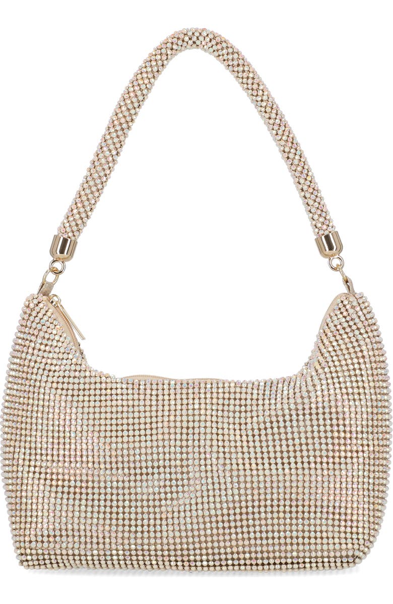 Jessica McClintock Julian Rhinestone Hobo Bag, Main, color, Honey