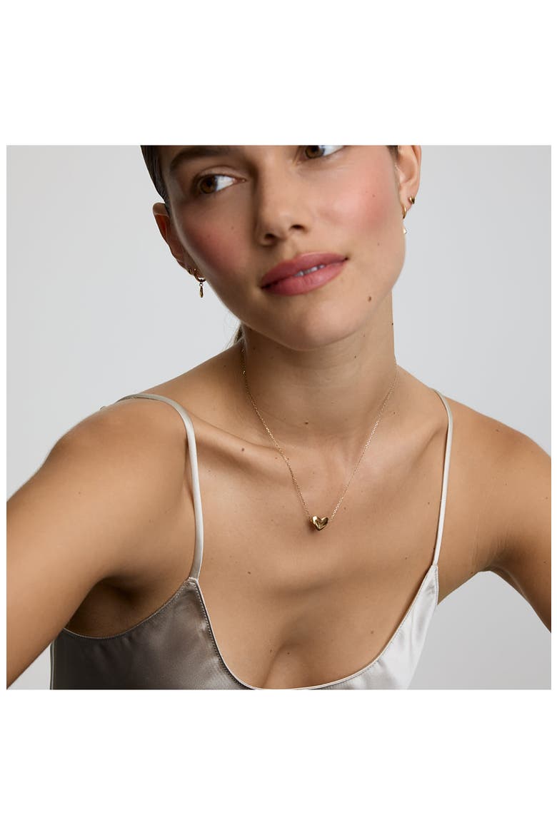 Bubble Heart Pendant Necklace, Alternate, color, GOLD