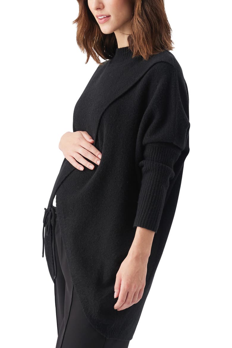 Hallie Cross Over Knit, Alternate, color, Black
