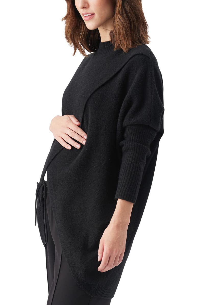 Ripe Maternity Hallie Cross Over Knit, Alternate, color, Black