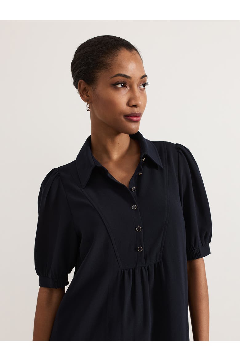 Claudia Button Swing Mini Dress, Alternate, color, Navy