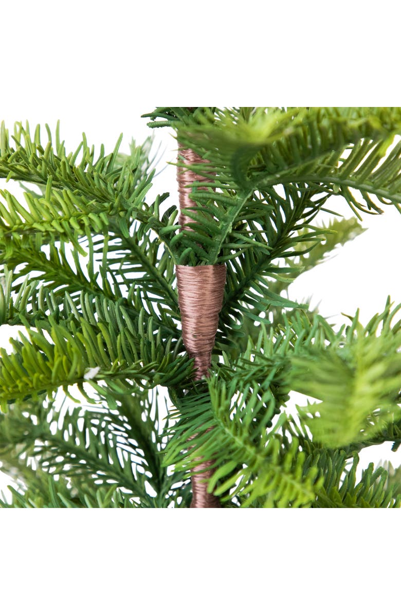 Northlight Pine Artificial Christmas Tree in Round Gingham Pot - 28" - Unlit, Alternate, color, Green