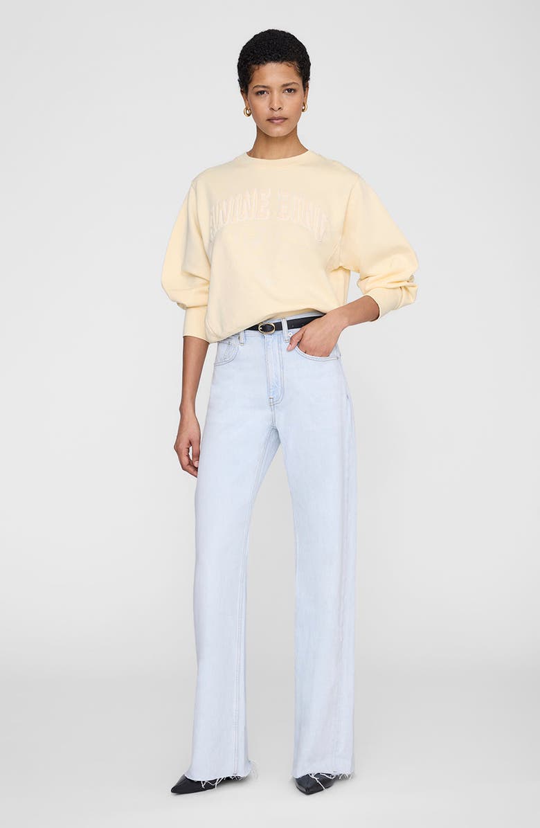 ANINE BING Harry Shrunken Sweatshirt, Main, color, Butter Yellow