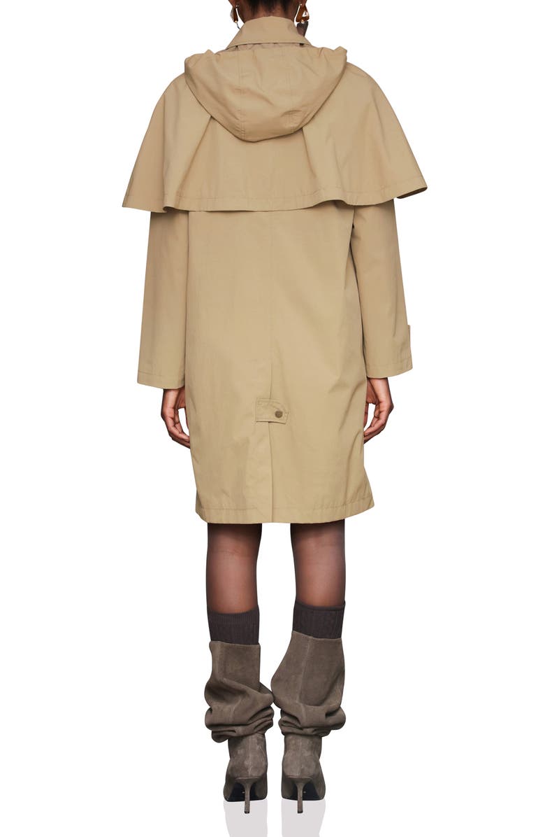 Avec Les Filles Hooded Cape Raincoat, Alternate, color, Wheat