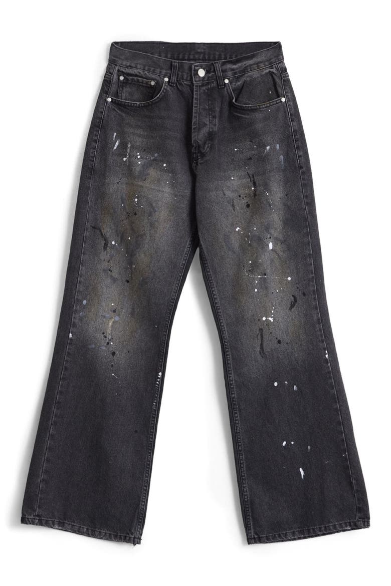 G04 Painted Straight Leg Jeans, Main, color, WASHED BLACK