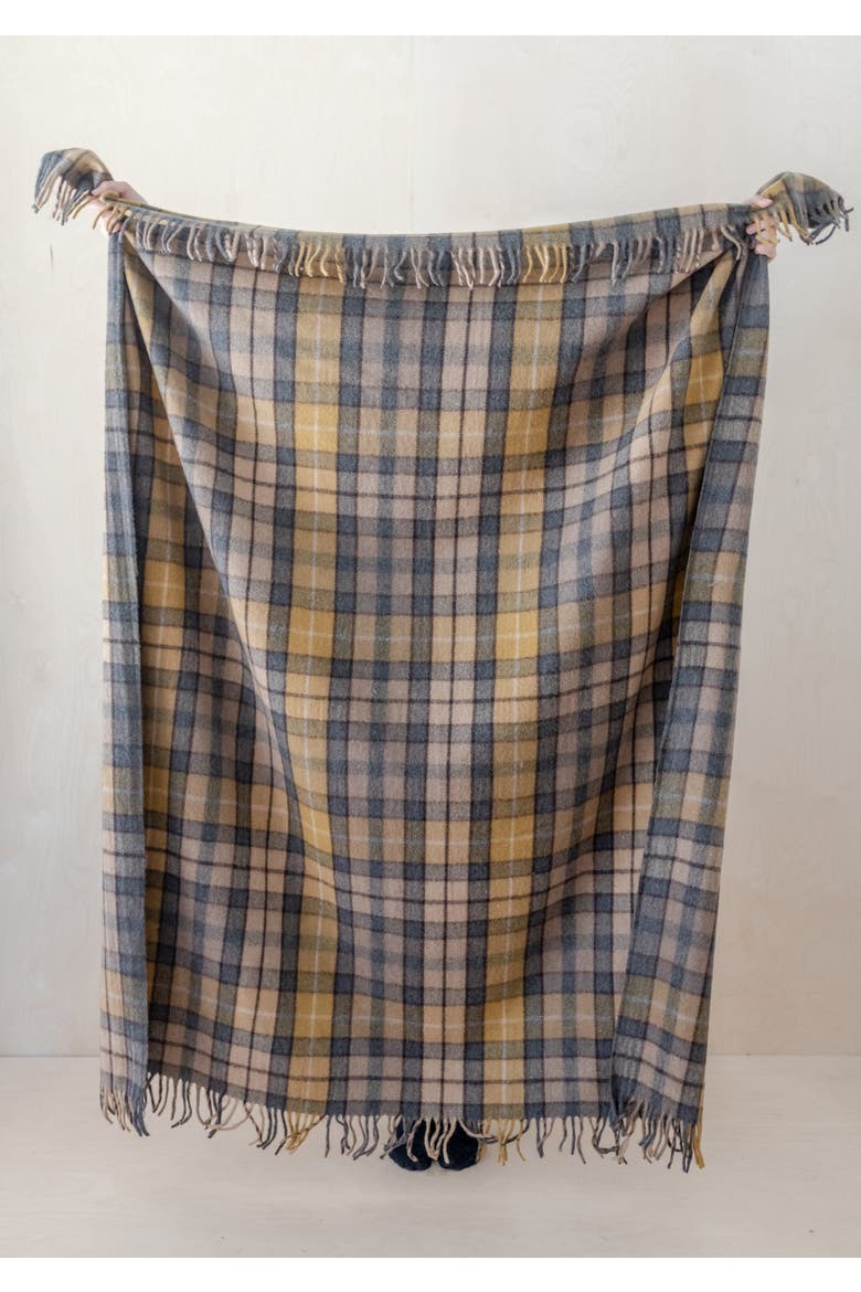 Recycled Wool Tartan Throw Blanket, Alternate, color, Buchanan Antique Natural