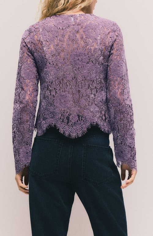 Next Lace Button-up Top In Purple
