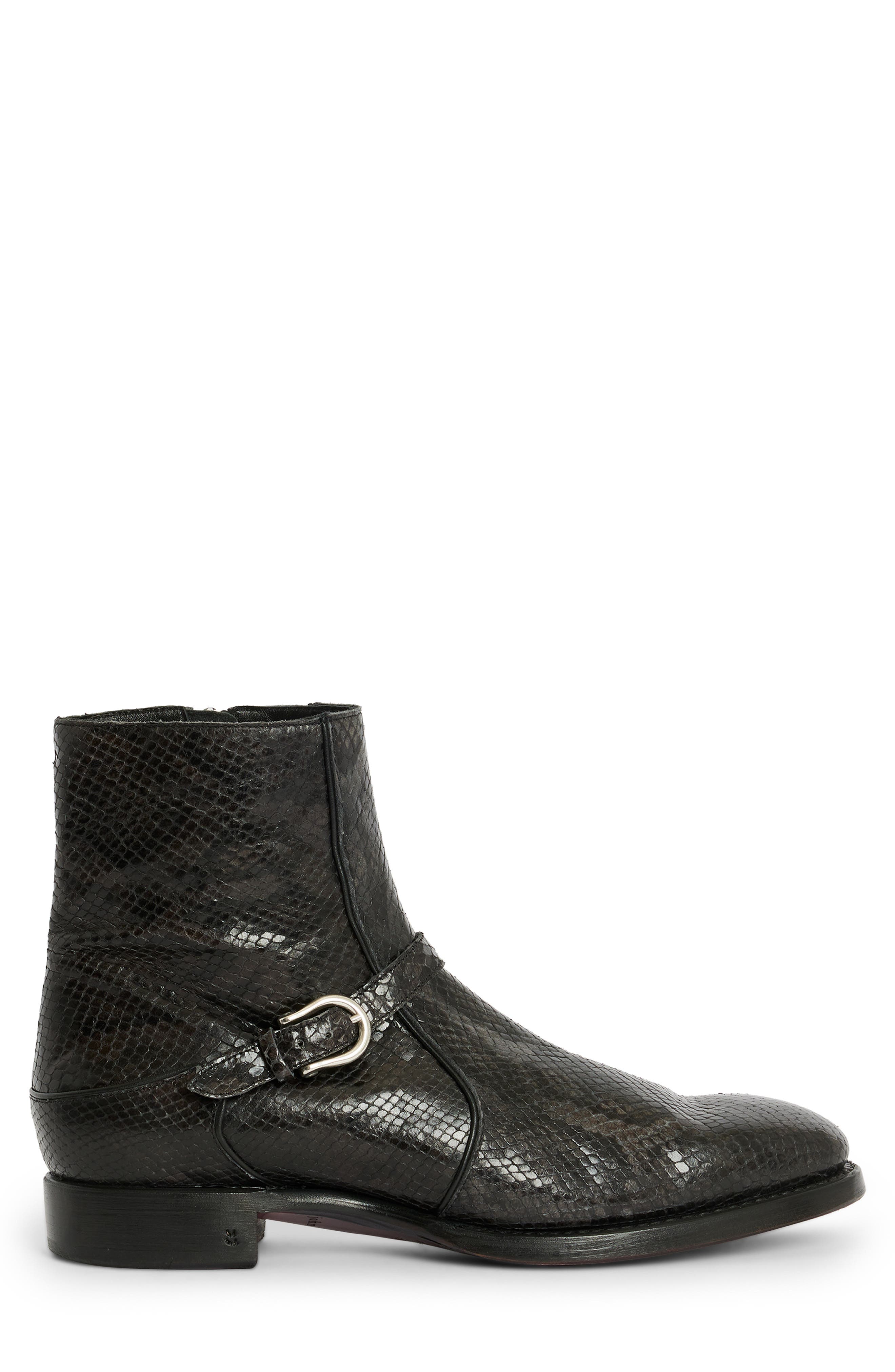 John Varvatos Regent Buckle Boot, Alternate, color, Iron Grey