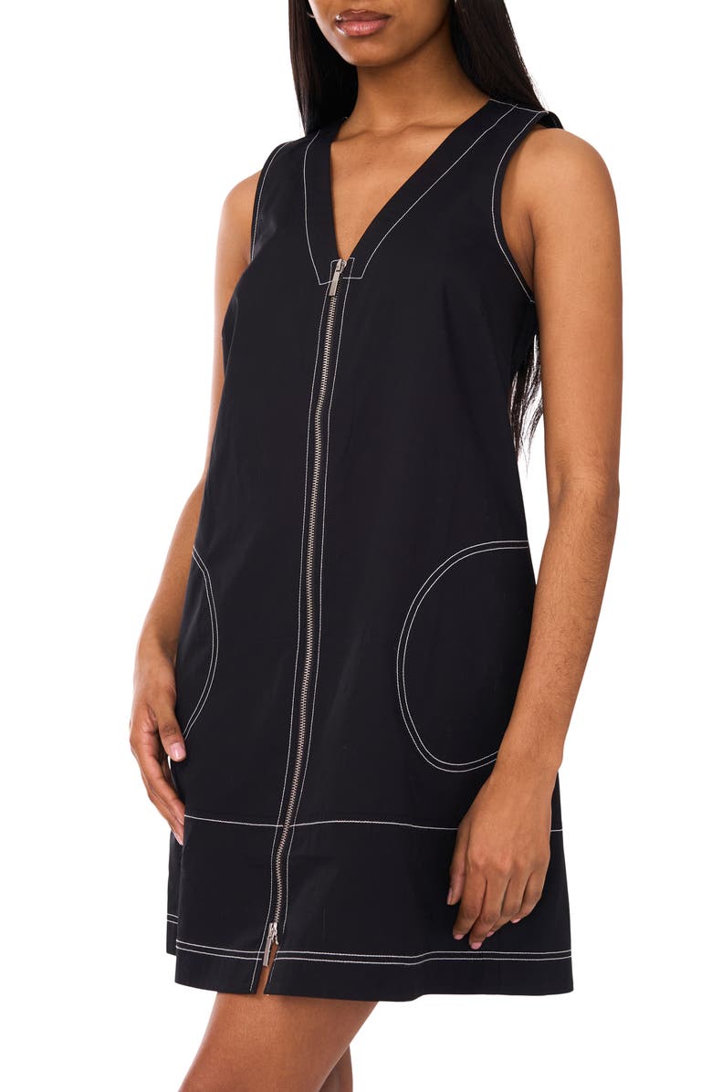 Sleeveless Zip Through A-Line Minidress