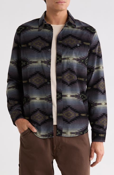 Mason Printed Cotton Corduroy Button-Up Shirt