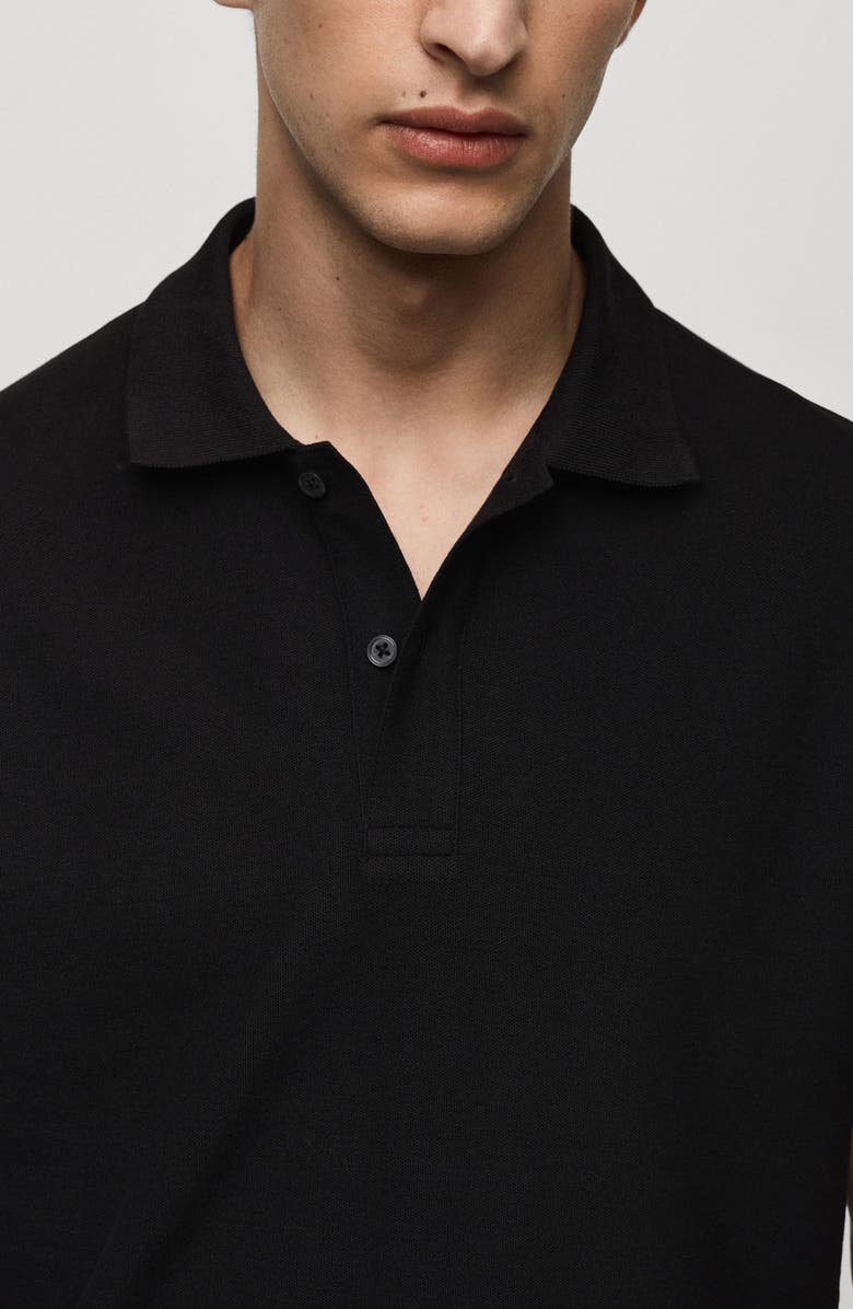 MANGO Relaxed Cotton Piqué Knit Polo, Alternate, color, 