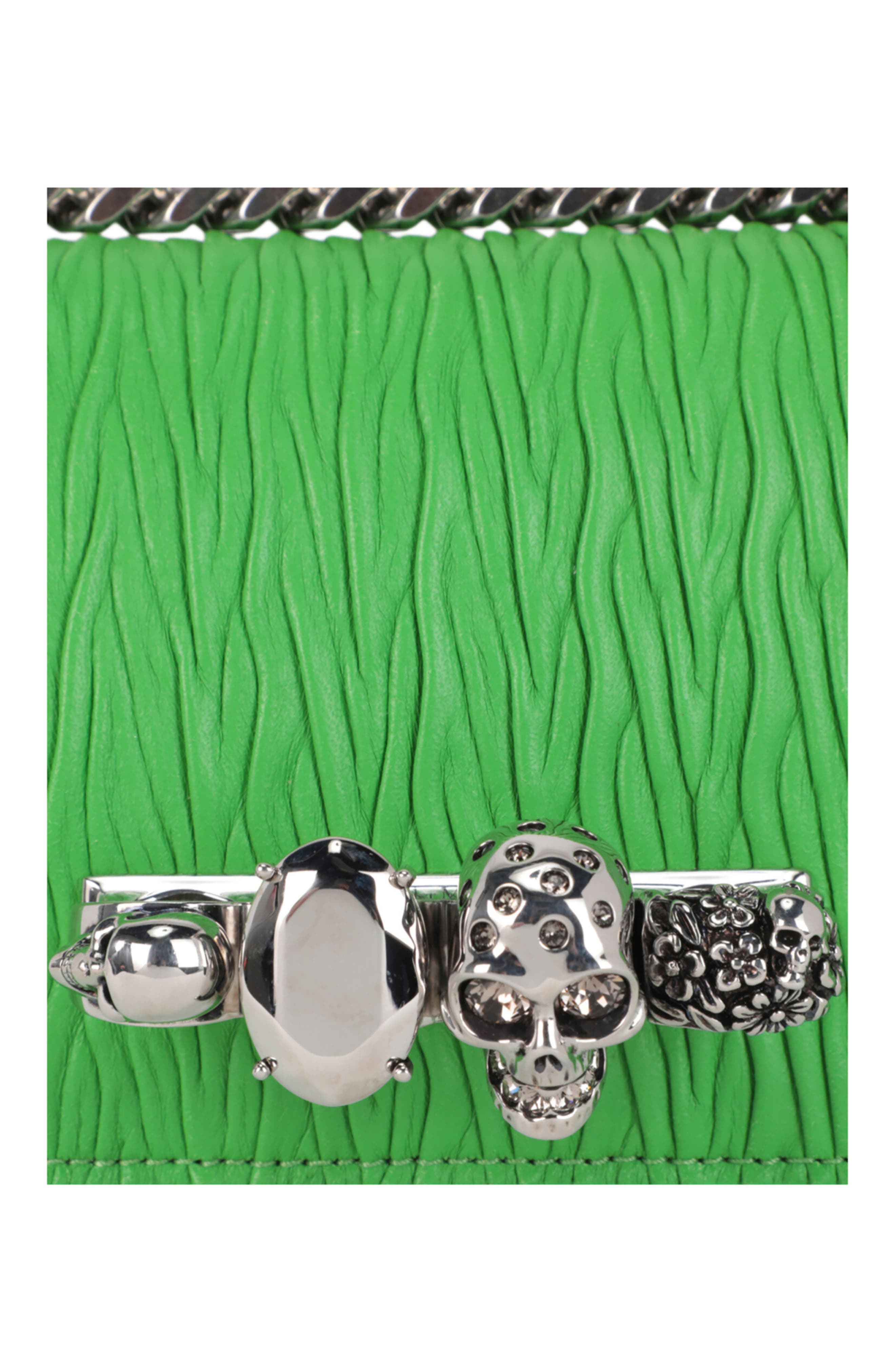 McQueen Mini Jeweled Shoulder Bag, Alternate, color, Acid Green