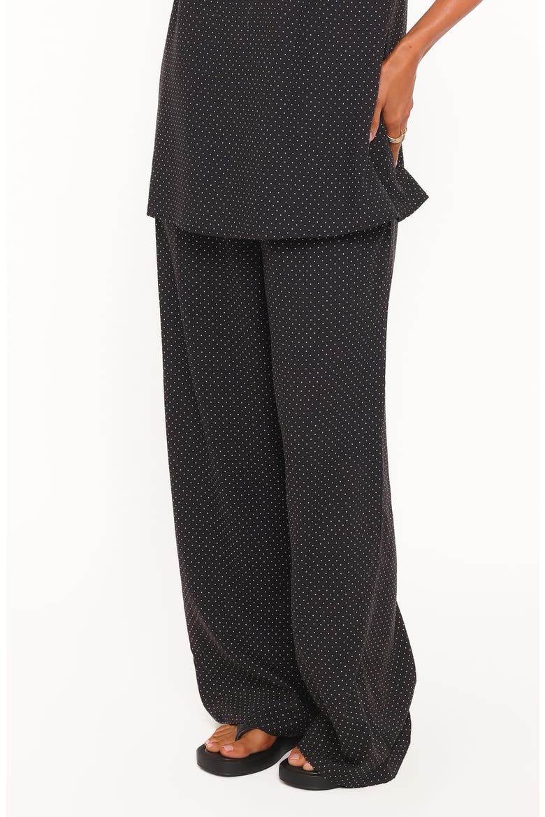 Lexi Elastic Waist Wide Leg Pants, Alternate, color, BLACK POLKADOT