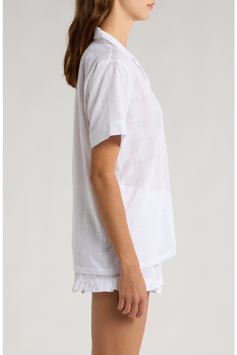 Ivy Frill Cotton Short Pajamas, Alternate, color, WHITE