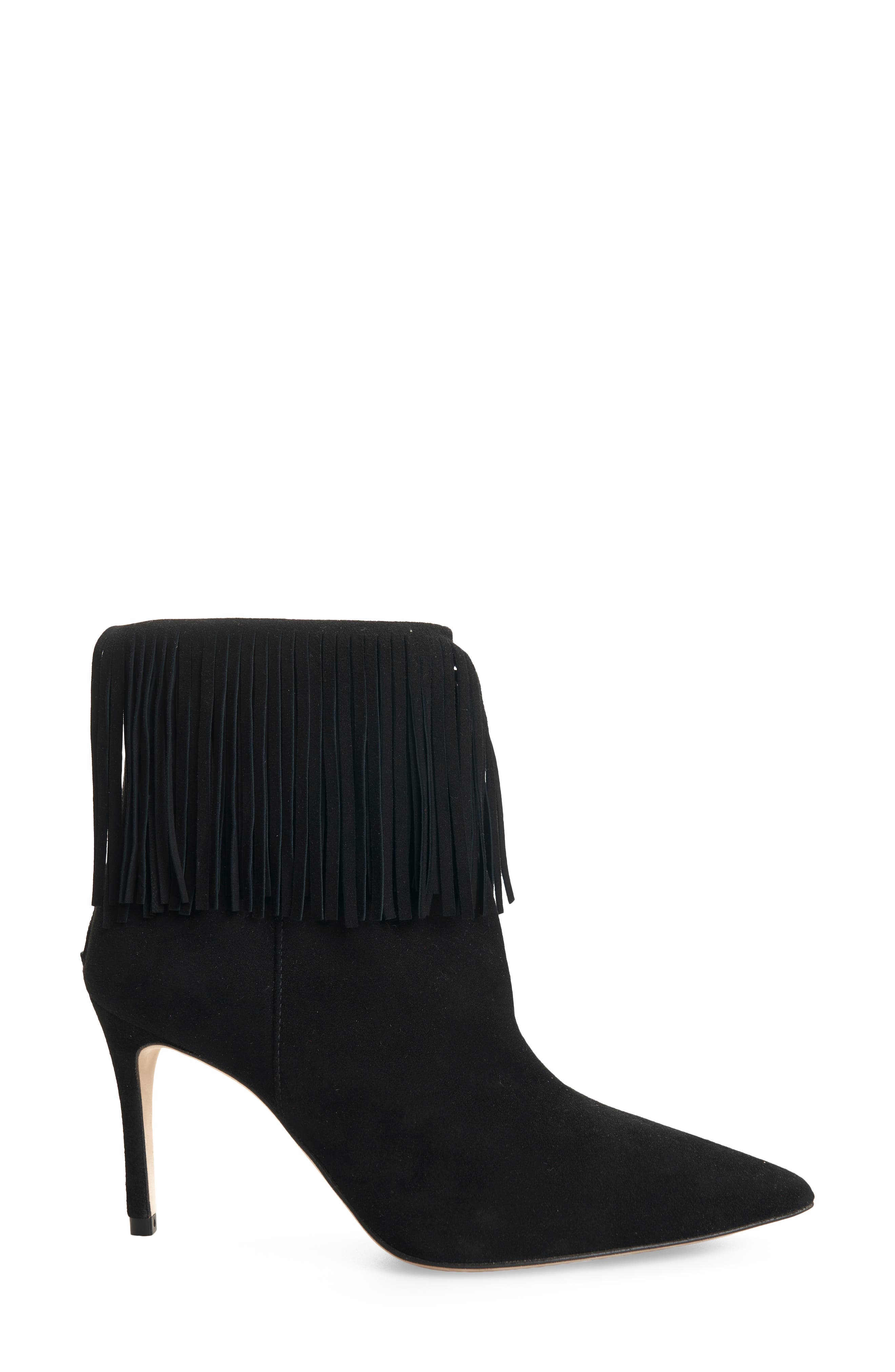 L'AGENCE Mathilde Fringe Stiletto Bootie, Alternate, color, 