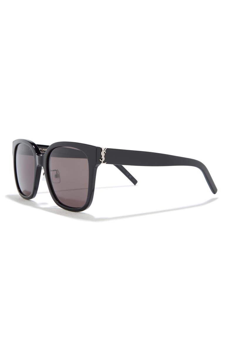 55mm Square Sunglasses, Alternate, color, BLACK BLACK BLACK