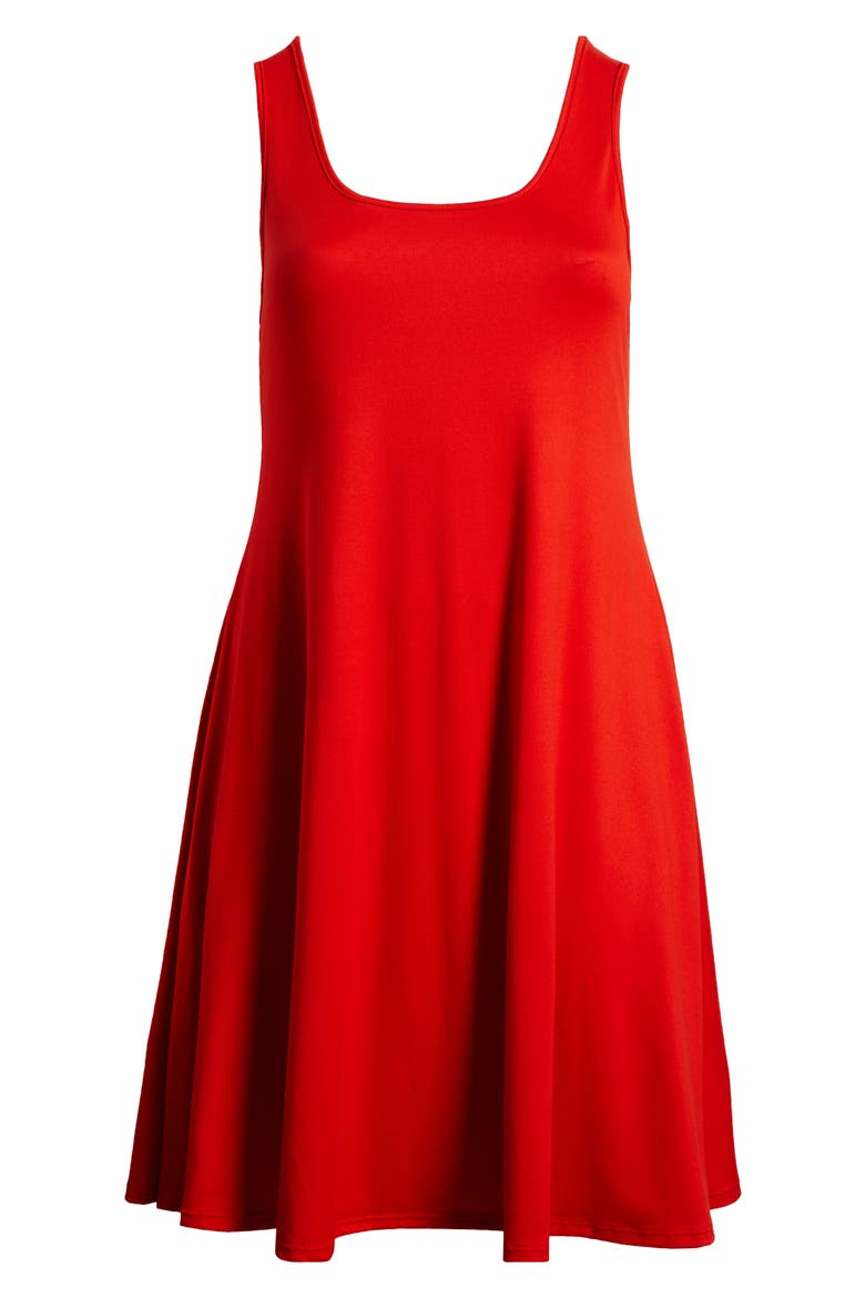 Stretch Fit & Flare Dress, Alternate, color, ORANGE