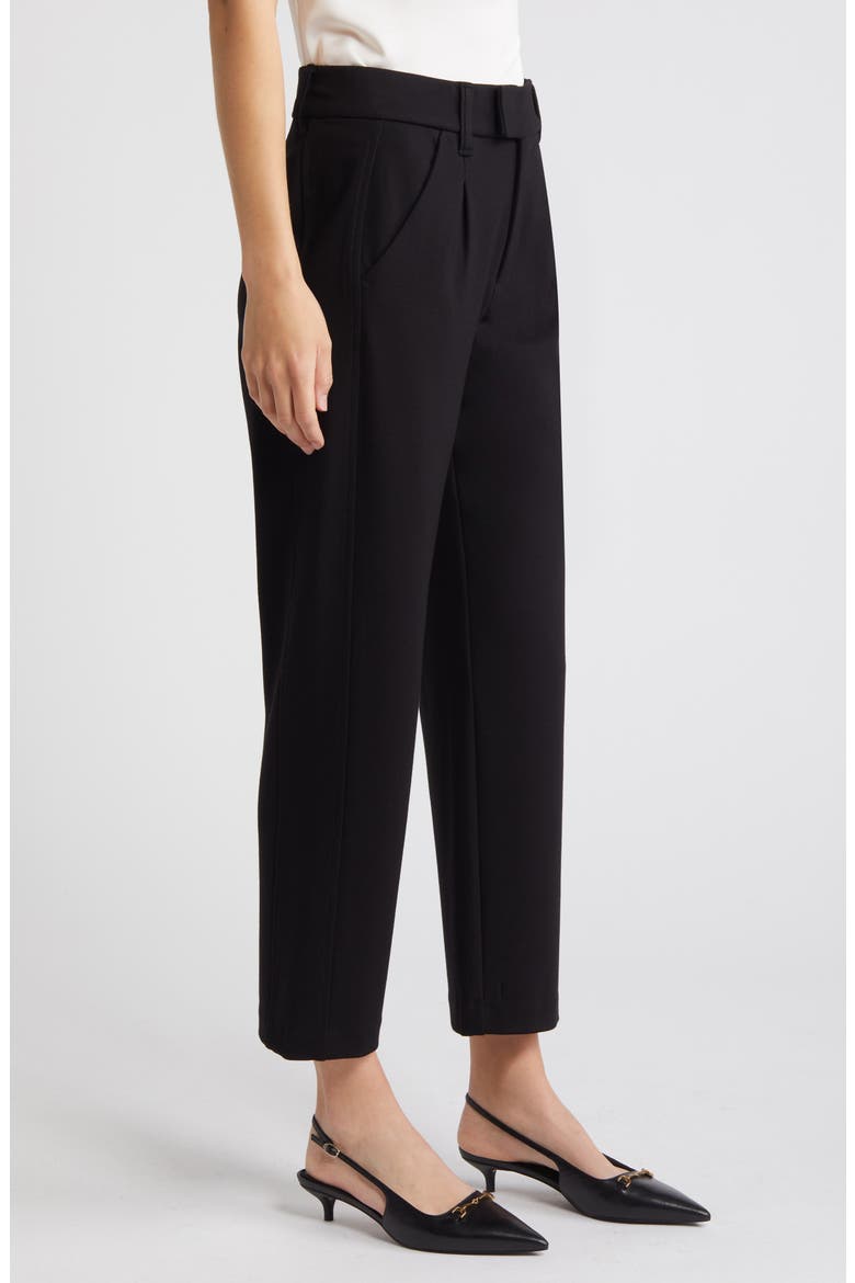'Ab'Solution Skyrise Pleated Ankle Straight Leg Pants, Alternate, color, BLACK