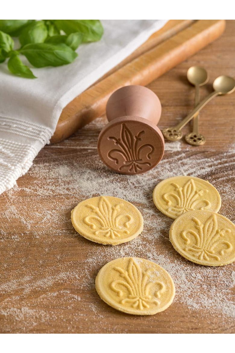 Corzetto Cutter Stamp, Made in Italy, Lily Design, Alternate, color, Tan