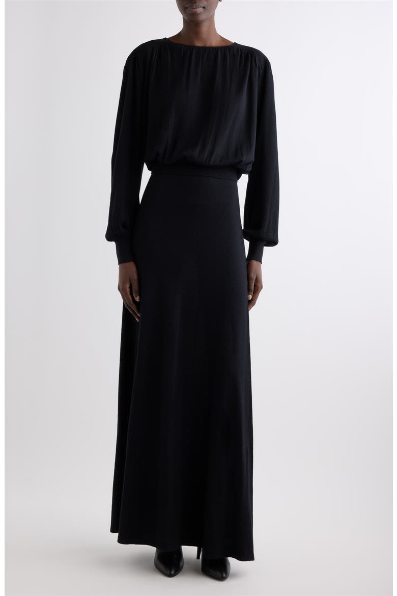 Chady Long Sleeve Maxi Dress, Main, color, BLACK