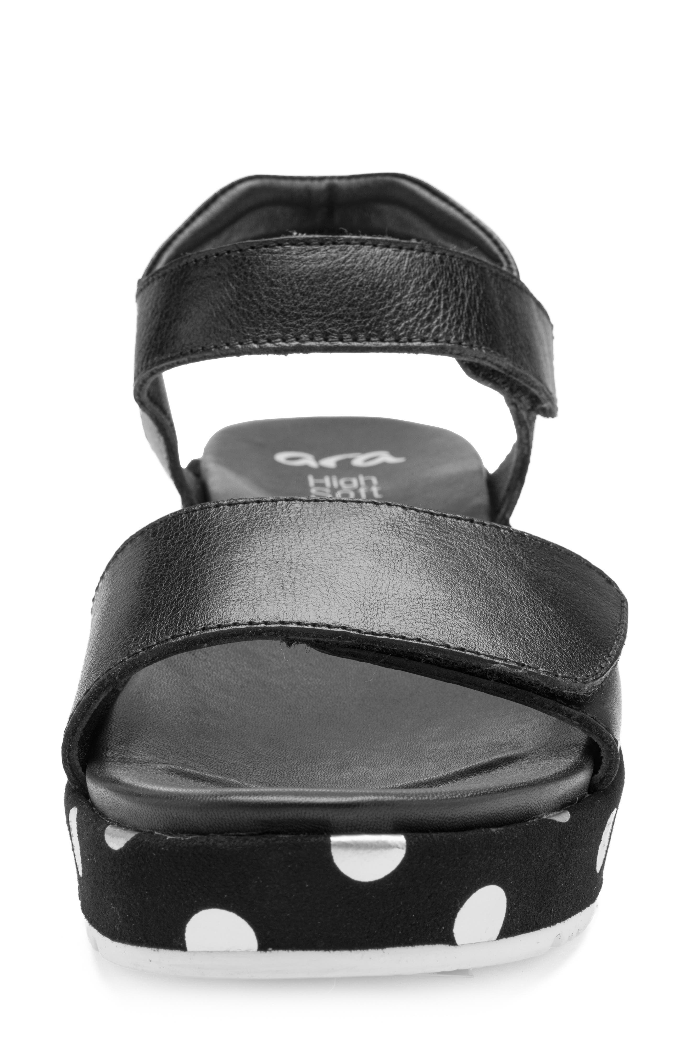 ara Rosepetal Platform Wedge Sandal, Alternate, color, Black/ Black/ Cream