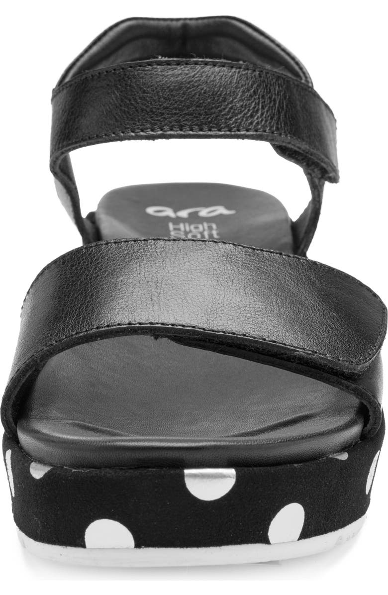 ara Rosepetal Platform Wedge Sandal, Alternate, color, Black/ Black/ Cream