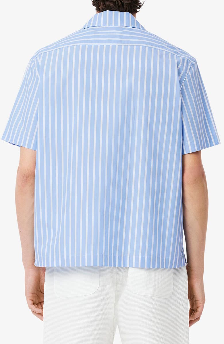 Lacoste Relaxed Fit Stripe Cotton & Lyocell Camp Shirt, Alternate, color, 