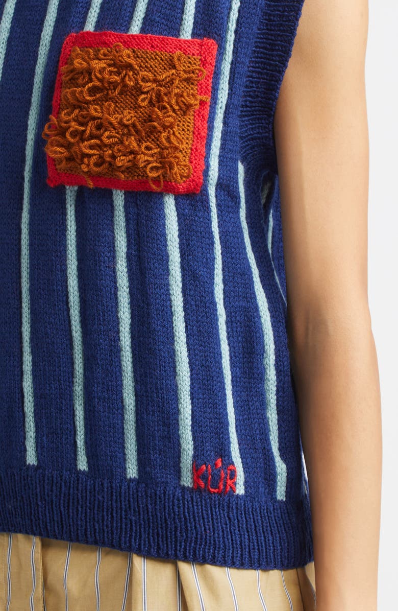 KÚR Stripe Wool Blend Sweater Vest, Alternate, color,