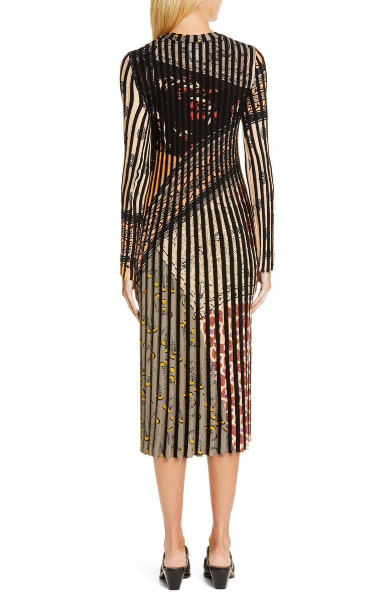 Etro Rib Stripe Long Sleeve Midi Sweater Dress, Alternate, color, 