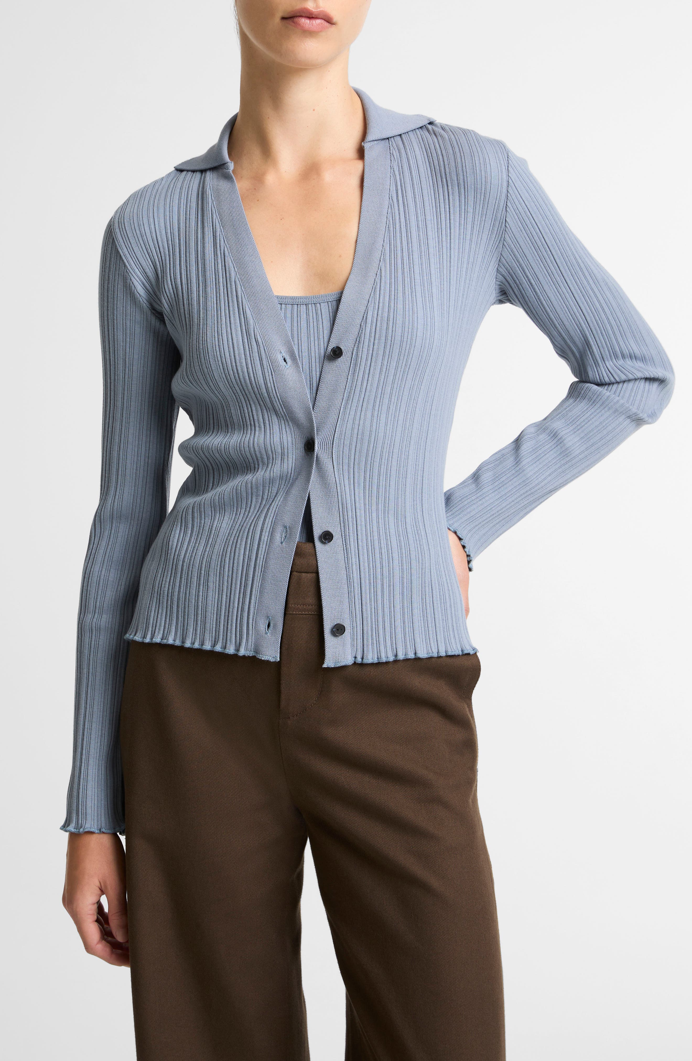 Johnny Collar Rib Cardigan - image 5