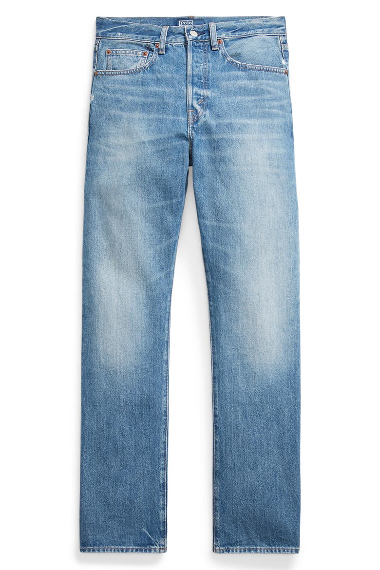 High Waist Relaxed Straight Leg Jeans, Alternate, color, LEBEC WASH