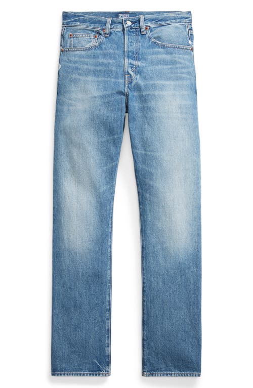 Polo Ralph Lauren Classic High-waisted Jeans With Frayed Hem And Flattering Fit In Lebec Wash