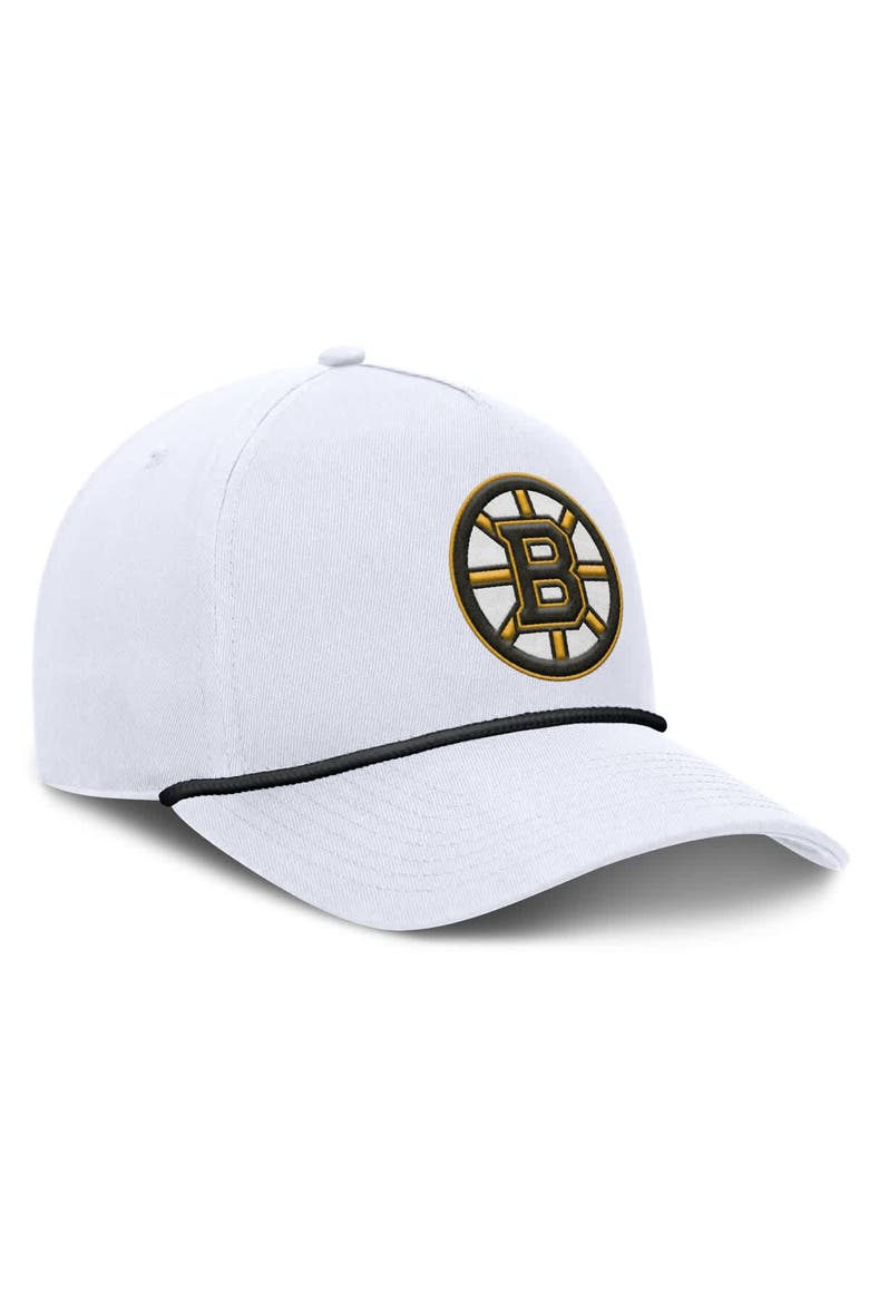 Men's Fanatics White Boston Bruins Rope A-Frame Adjustable Hat, Alternate, color, White