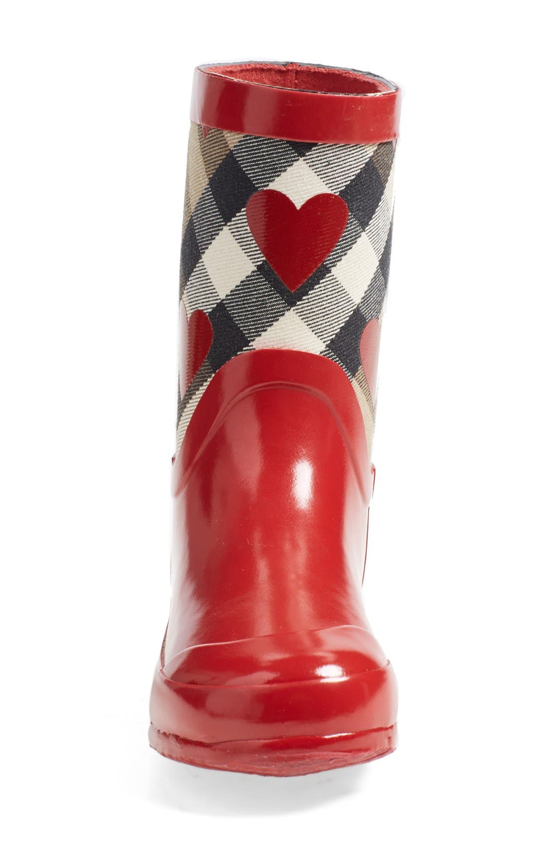 Burberry 'Ranmoor' Heart Print Rain Boot, Alternate, color, 