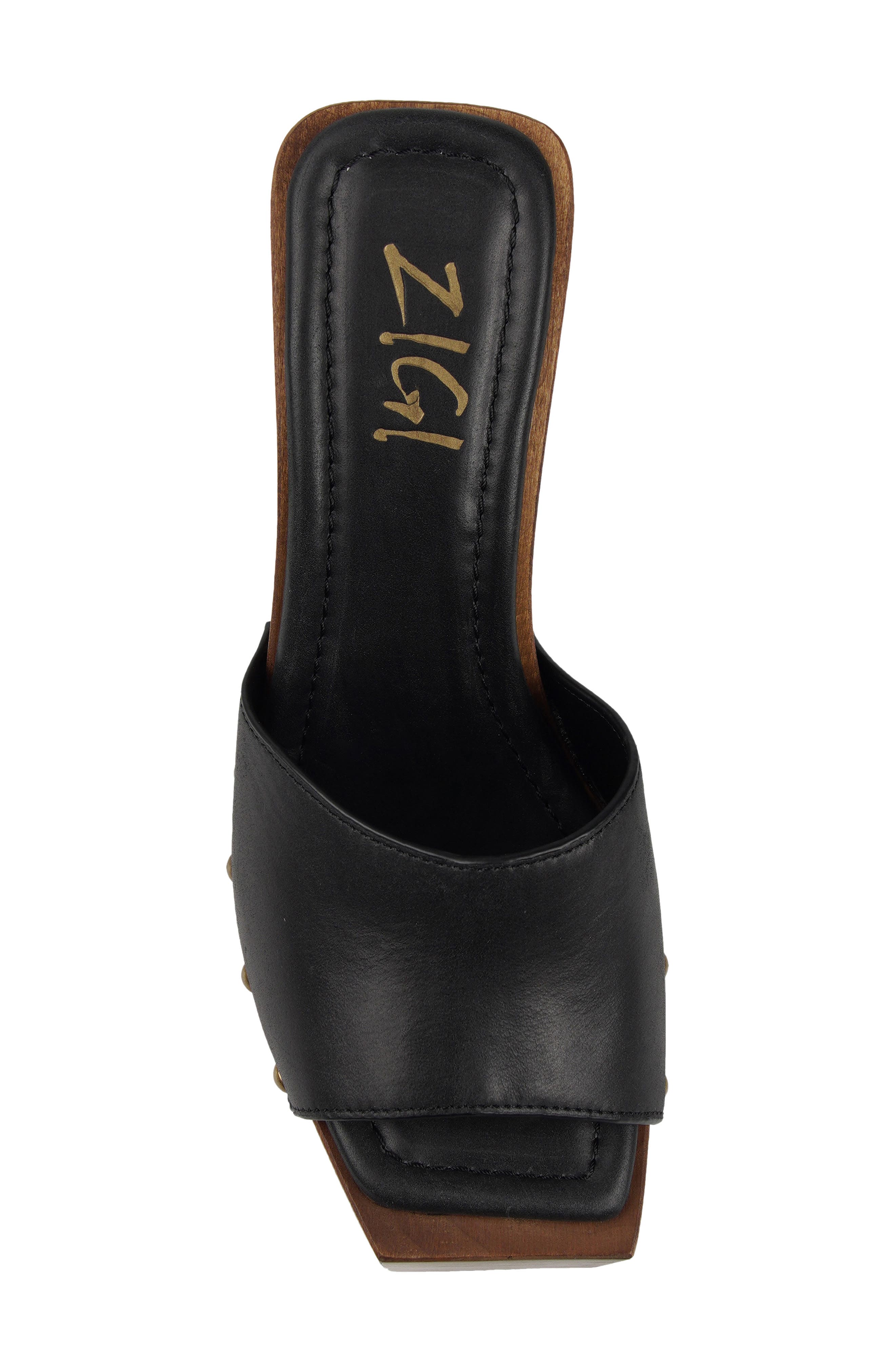 ZIGI Cassidey Leather Platform Slide Sandal, Alternate, color, Black Leather