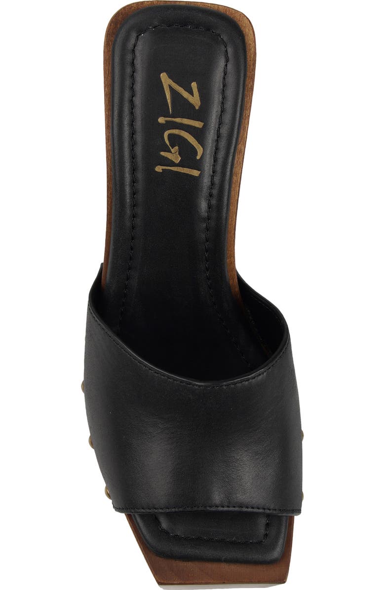 ZIGI Cassidey Leather Platform Slide Sandal, Alternate, color, Black Leather