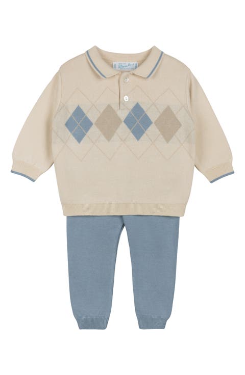 Argyle Knit Two-Piece Set